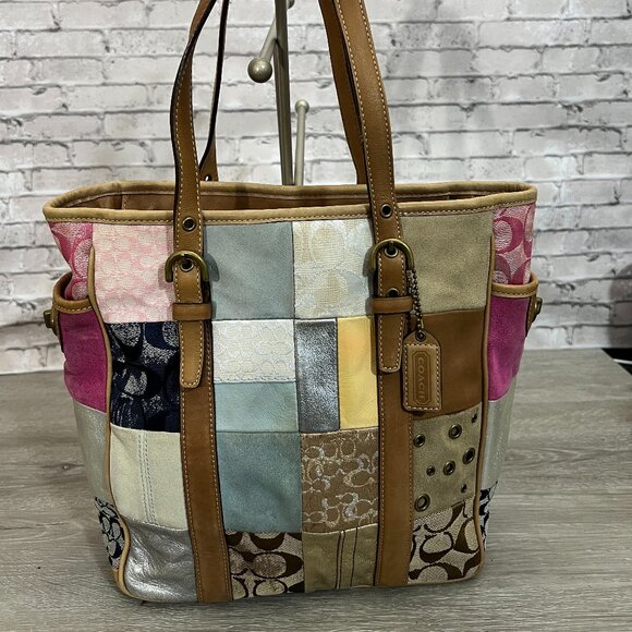 Vintage Coach Signature Patchwork Tote
